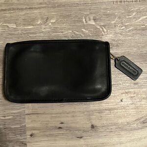 NWT vintage Coach Black Leather handheld purse